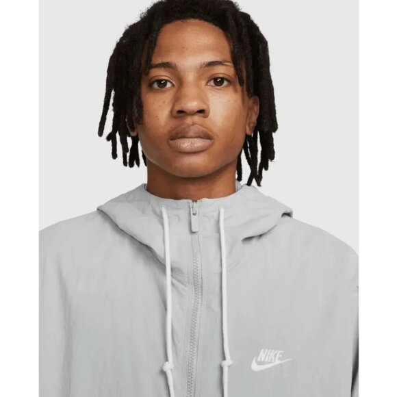 Nike Sportswear Club Futura Men's Full Zip Woven Hooded Jacket Grey 2XL - Picture 7 of 16